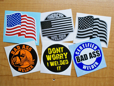 (3) Make $hit Happen Hard Hat Stickers / Funny Welder Helmet Decals Quotes - Foto 5