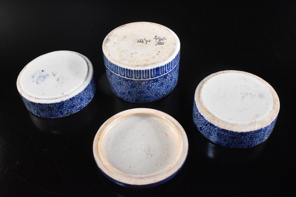 K4210 Japanese Old Imariware Blue&White LIDDED CONTAINER CONTAINER eBay