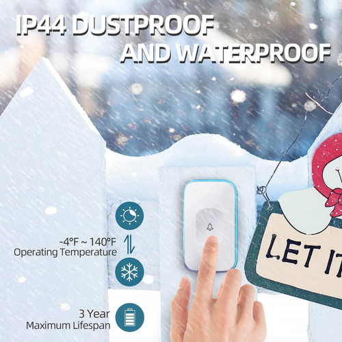 Wireless Doorbell Battery Operated Door Bells Wireless Cordless 1200Feet Deaf 2 - Picture 7 of 9