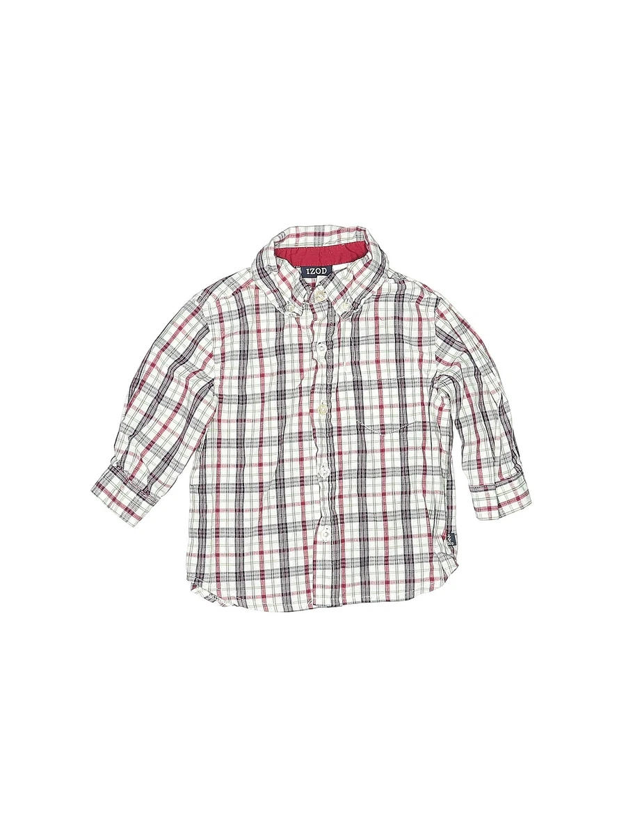 IZOD Boys White Long Sleeve Button Down Shirt 12 Months eBay