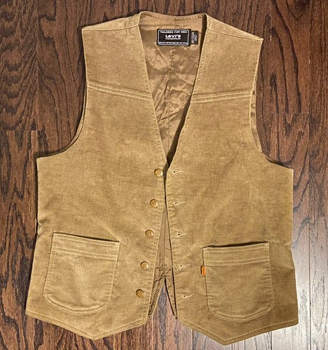 Men Vintage Suede Vest Brown 