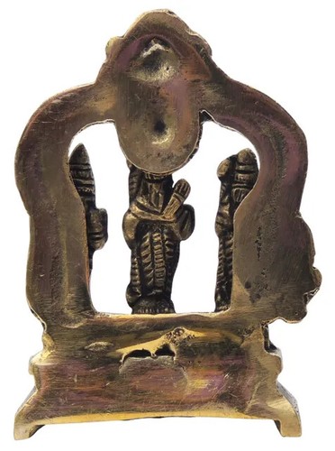 Brass Ram Darbar Murti Rama Sita Lakshman Hanuman Statue Hindu Religious 4 Inch - Picture 2 of 5