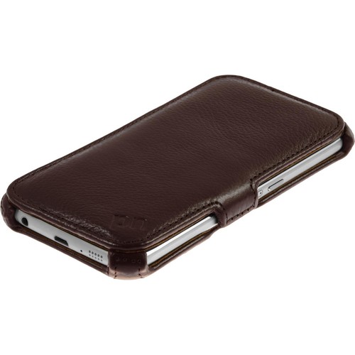 Echt-Lederhülle für Samsung Galaxy S6 Leder-Case braun + Glasfolie - Zdjęcie 3 z 6