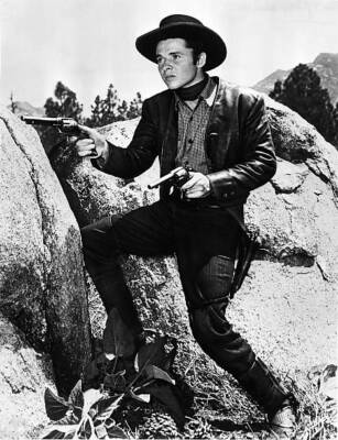 Audie Murphy Scene movie Kid Texas Directed by Kurt Neumann USA 19- Old Photo