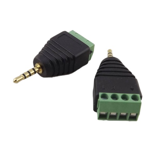 1pcs 2.5mm TRRS Stereo 4 Pole Male Plug To AV Screw Video Balun Terminal Adapter - Picture 7 of 7