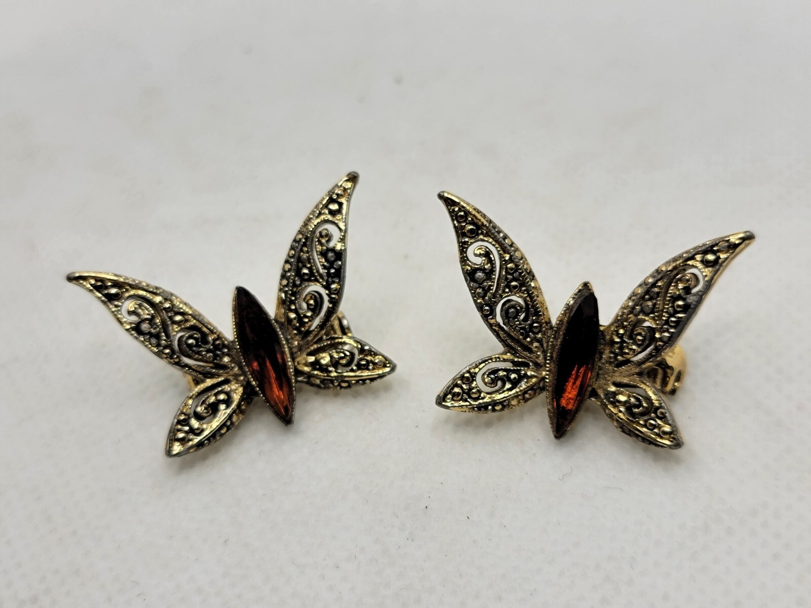 Vintage Butterfly Pin Red Gem Unique Antique Beautiful Brooch Classy | eBay