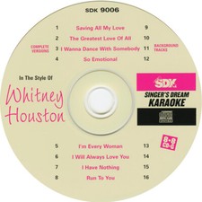 KARAOKE CD G WHITNEY HOUSTON SDK9006 I HAVE NOTHING  MULTIPLEX NEW IN SLEEVES