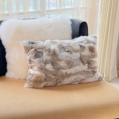 rabbit fur cushion covers