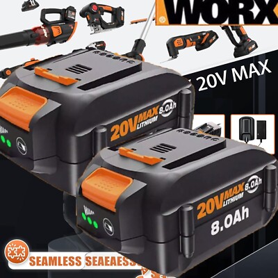 2PACK 6.0 Ah For Worx 20V Max PowerShare Battery WA3575 WA3520 WA3675 ...
