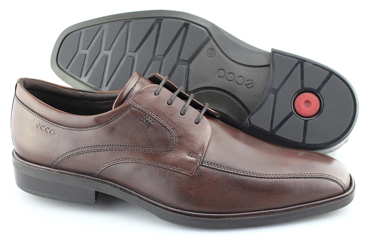Men s ECCO Illinois Brown Leather Bicycle Toe Oxfords Size US 11