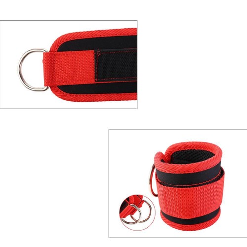 Cable Ankle Straps Gym Workouts Double D-Ring Ankle Cuffs Leg Strength Trainer - Picture 9 of 17