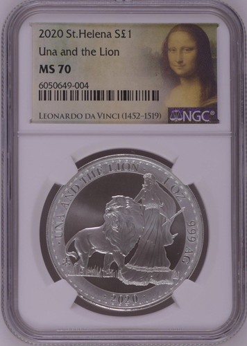 UK Una And The Lion NGC MS70 2020 Great Britain 1oz ST.Helena Silver coin Spot