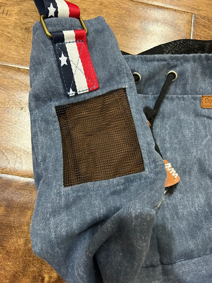 狗 Lemi 吊带托特包网眼上衣牛仔侧美国国旗拉绳 — 第 4/4 张图片