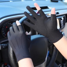 Thin Fingerless Gloves Outdoor Sports Sunscreen Five Finger Mittens Anti-UV  