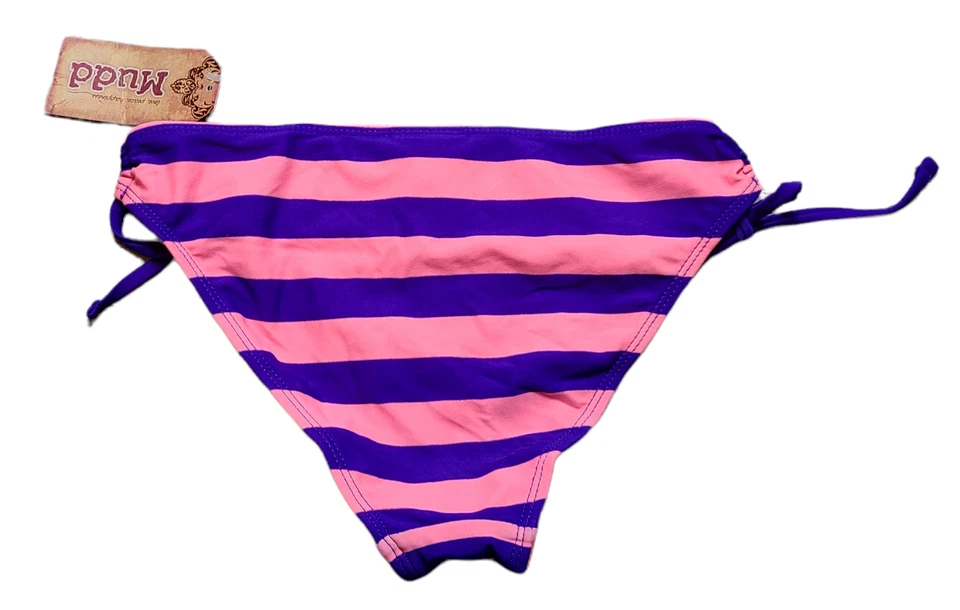 Traje de baño para mujer Mudd pantalones de bikini talla pequeña rosa púrpura rayas SIN PARTE SUPERIOR Foto 2 de 2