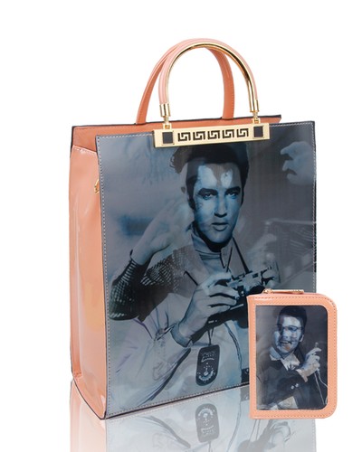 Borsa a tracolla 2 in 1 grande donna doppio manico in vernice design Elvis 3D tracolla - Foto 8 di 11