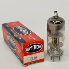 (1) Tested Raytheon 6J6 Tube with Box Date Code 626 Medium Mu Twin Triode Tube