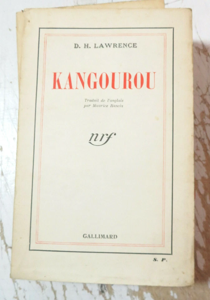 D.H.LAWRENCE/KANGOUROU/ED NRF GALLIMARD/1933/EXEMPLAIRE DU SERVICE PRESSE - Photo 1/1
