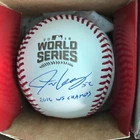 JUSTIN GRIMM SIGNED OFFICIAL 2016 WORLD SERIES BASEBALL "2016 WS CHAMPS" JSA COA
