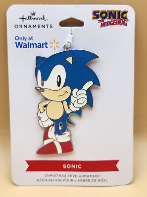 Hallmark Sonic The Hedgehog Flat Metal Enamel Christmas Tree Ornament, NEW