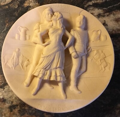 VINTAGE ALABASTER PLATE 3D CARMEN STUDIO DI VOLTERADICI GINO RUGGERI AG9179