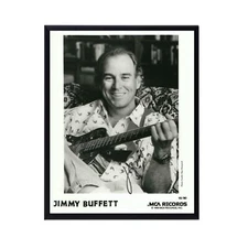 FRAMED Jimmy Buffett Signed Replica 12"x12" inches OR 11"x14" inch Photo replica