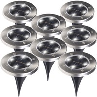 Lunartec 8Er-Set Solar-Gartenstrahler Mit Erdspieß, 200 Lm, IP44