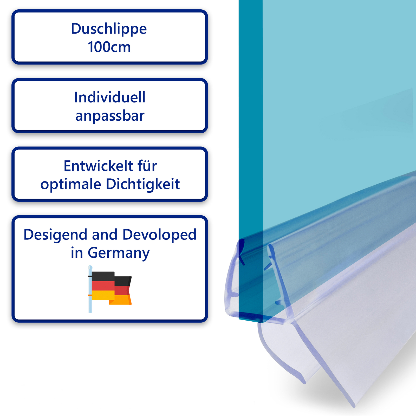 .one Bath Duschdichtung Für 6–8 Mm Glas – Selbstklemmend, Bis 200 Cm Länge, Schimmelresistent