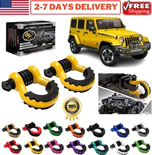 3/4 D Ring Shackle Recovery kit Tow Hook Anchor Lock Pin Off Road for Jeep Truck