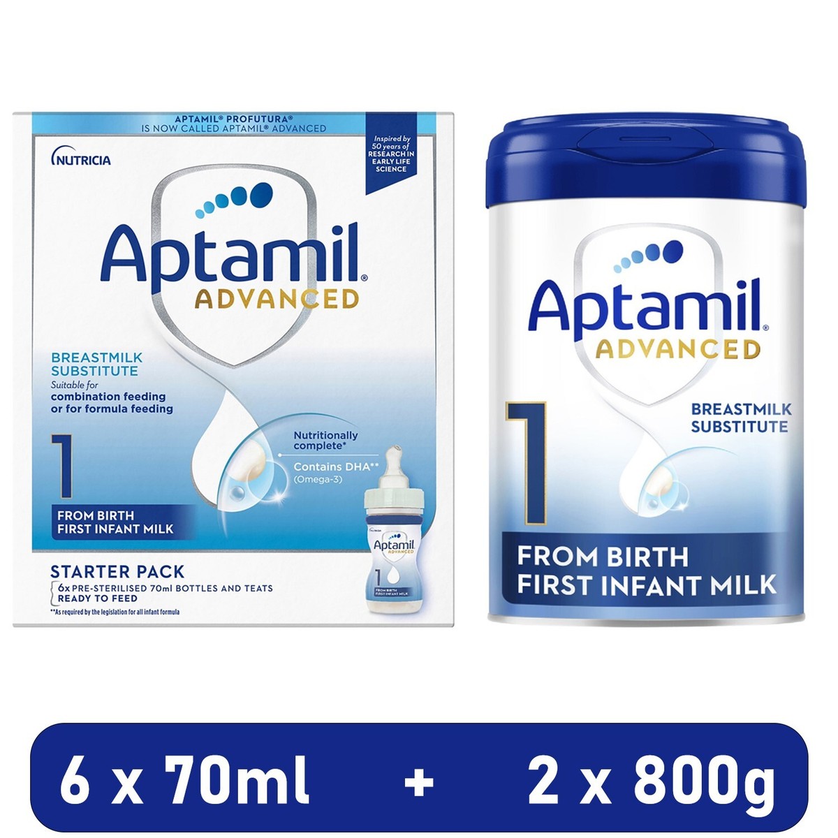 Aptamil Profutura First Infant Milk Starter Pack 6x70ml for sale