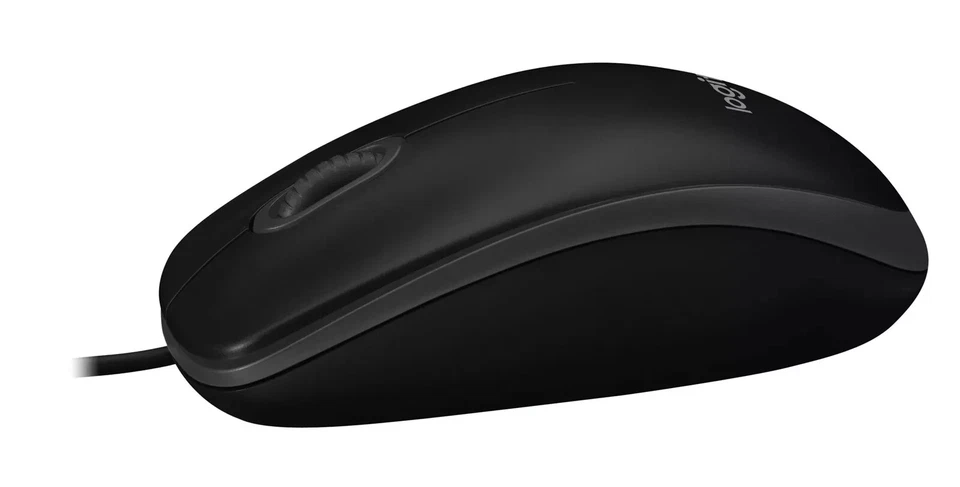 Logitech B100 Wired USB Optical Mouse - 1000dpi, 3-Button, Ambidextrous, Black - Image 4 of 4