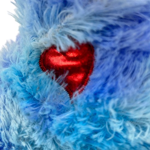 Triceratops Dinosaur Valentine Plush Blue Shaggy Furry Dino Stuffed Animal - Picture 10 of 12