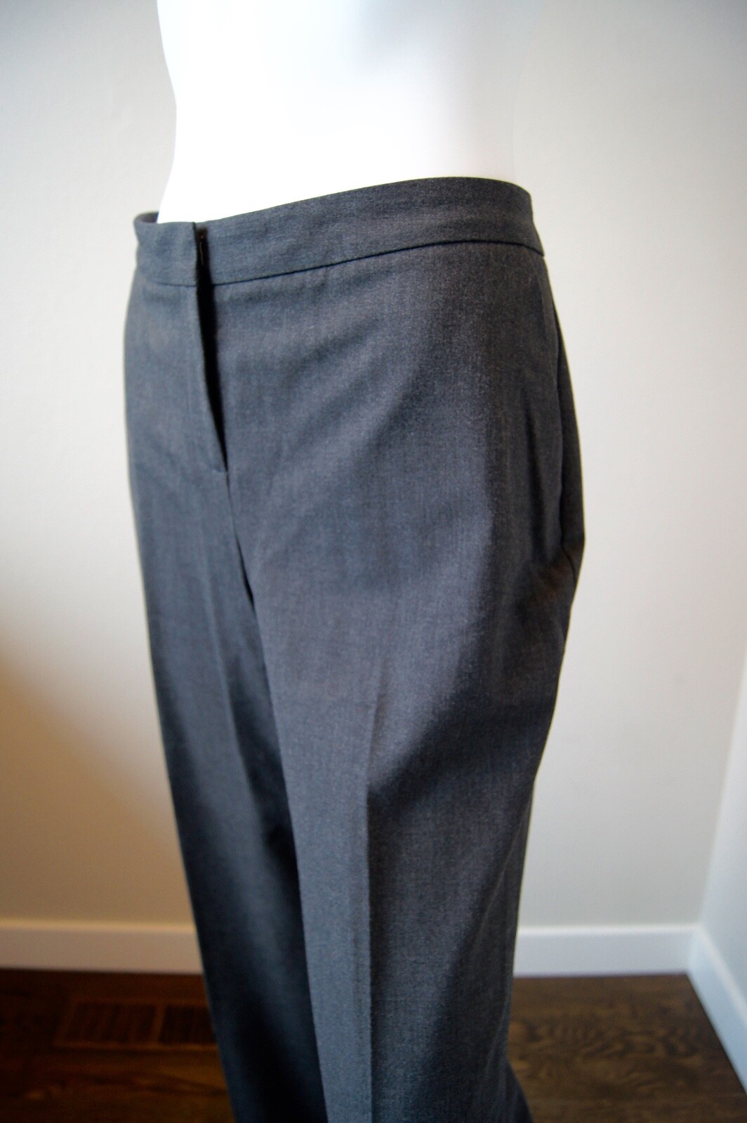 SEMANTICS Charcoal Gray Wool Flat Front Wide Leg … - image 6