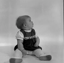 Vintage Negative B&W Med Format 1970's Cute Baby Portrait  #31