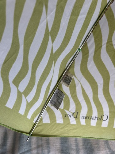Christian Dior Folding Compact Umbrella Green With Cover Case Vintage - Picture 10 of 18