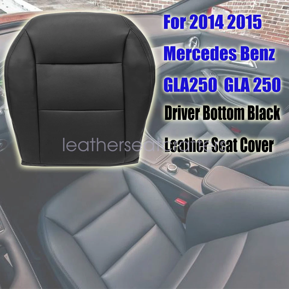 Driver Bottom Black Leather Seat Cover For For 2014 2015 Mercedes Benz GLA 250 - Imagem 3 de 4