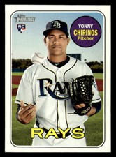 2018 Topps Heritage #670 Yonny Chirinos Rookie Card Tampa Bay Rays