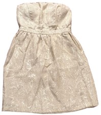 Guitii Dress Juniors Small Gold Metallic Floral Glitter Party Sleeveless NEW
