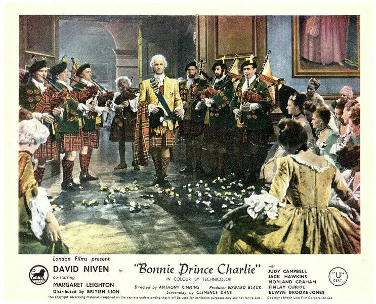 Bonnie Prince Charlie Original Lobby Card David Niven bagpipes