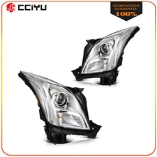 For 2013-2017 Cadillac XTS 3.6L LED HID/Xenon Chrome Headlights Assembly Pair