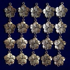 20Pcs 26x20x2mm Tibetan Silver Flower Connector Pendant Bead CJ18
