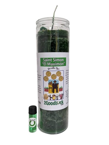 St. Simon Green Money Dressed Candle Kit - San Simon Dinero Verde - Picture 5 of 5
