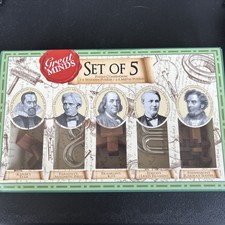 Puzzle Set Of 5 Puzzle Compendium, 3 Wooden Puzzles/2 Metal Puzzle,10 Years Up
