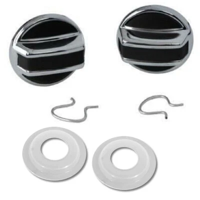 1968-1977 Corvette Interior Door Lock Knob Inside Set Clips + Spacers C3 NEW - Bild 1 von 4
