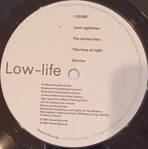 New Order Low-life LP 1985 Qwest Records 9 25289-1 SRC - Picture 4 of 7