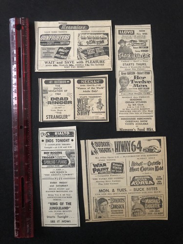 1940’s-60’s Classic Hollywood Movies Zeitung Anzeigen Konvolut Lot AA 2D23 - Bild 2 von 2