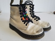 Dr. Martens 1460 J White Patent Leather 8-Eye Boots Kid's Size 11