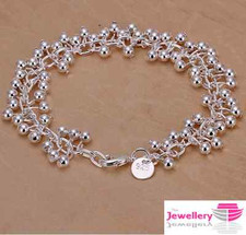 925 Sterling Silver Multi Ball Bracelet Jewellery Womens Ladies Gifts