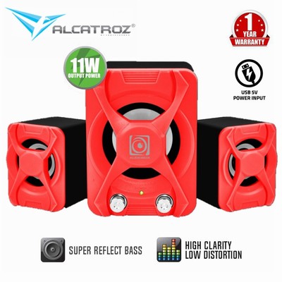 red pc speakers