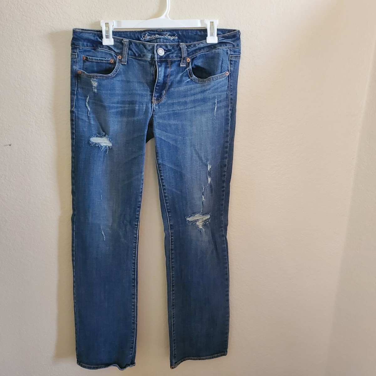 American Eagle Womens Jeans Stretch Size 12 Distressed RN 54485 CA